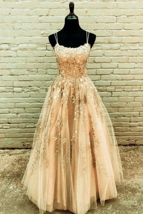 Champagne Prom Dresses Tulle Princess Ball Dress M1117