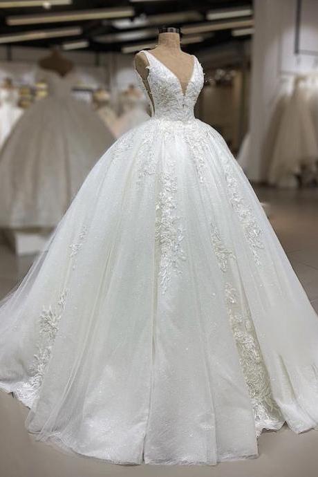 Charming A-line Tulle Lace Appliques Vintage Boho Wedding Dress M1323