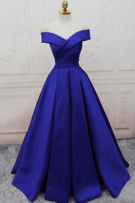 Blue Girls Senior 2021 Prom Dresses Long M1366
