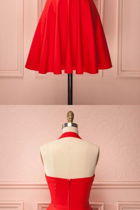 Red Homecoming Dress, Short Red Dancing Dress M1399