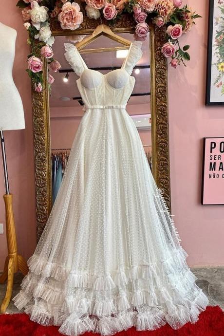 Dot Net A-line Bridal Dresses, Wedding Gowns, Boho Wedding Dresses M1509