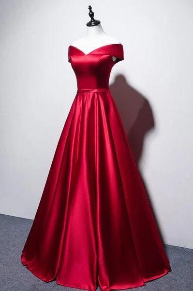 Beautiful Red Satin Long Prom Dress M1515