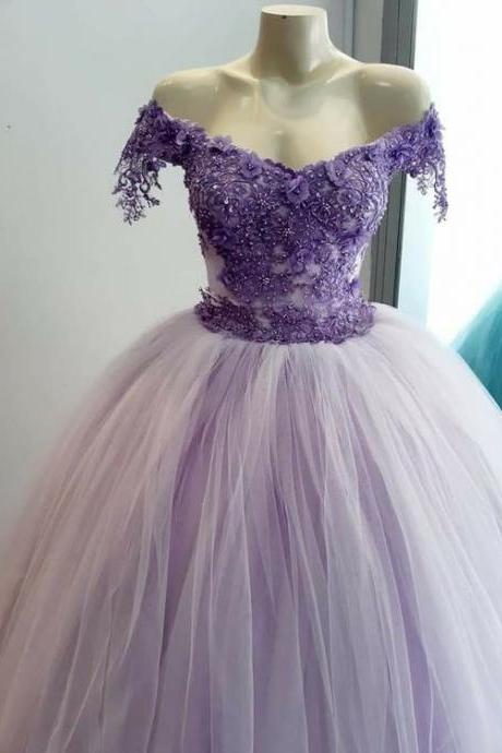 A Line Tulle Long Lace Evening Dress Prom Dress M1552
