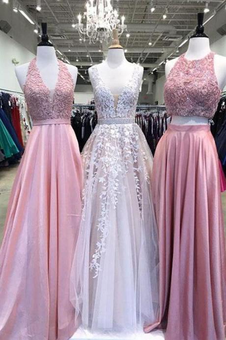 Spring Customize Long Senior Prom Dress, Long Lace Evening Dress M1588
