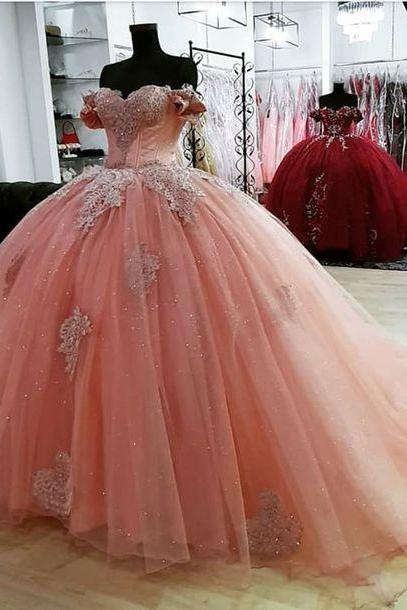 A Line Long Ball Gown Evening Dress Prom Dress M1634