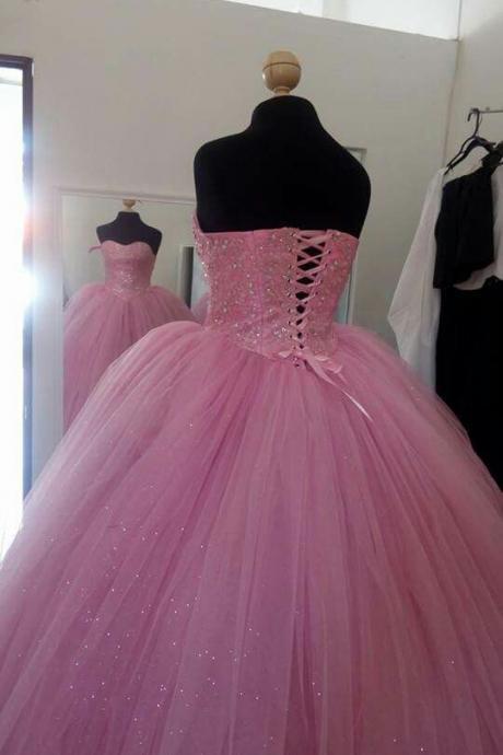 Pink Long Prom Dress, Formal Dress M1640