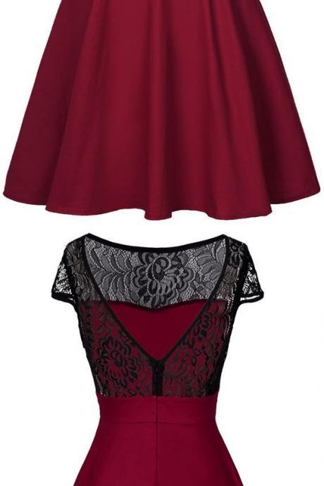 Stunning Homecoming Dresses,dark Red Satin Short Party Gowns M1773