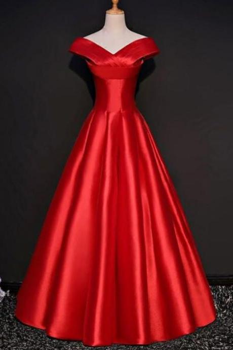 Red Long Prom Dress Red Evening Dress M1802