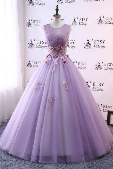 Prom Ball Gown Lavender Purple Dress Long Tulle Dress Women Formal Evening Party Gown M1816