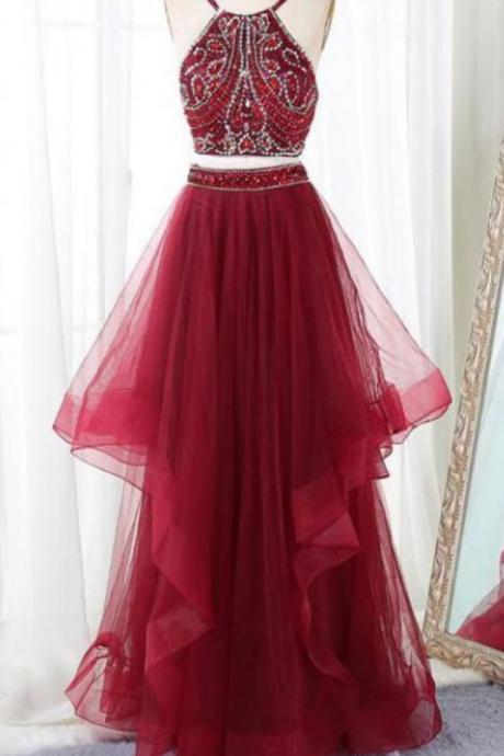 Two Piece, Prom Dresses Long, Prom Dresses M1836