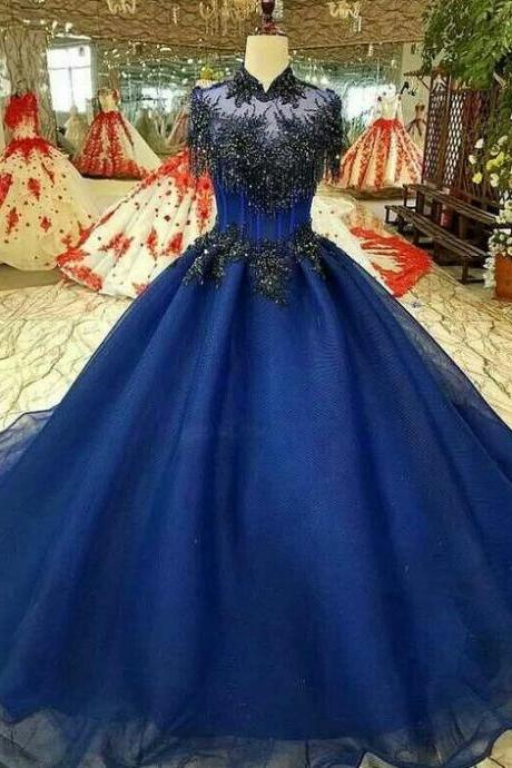 Chic Vintage Prom Dress Lace Ball Gown Prom Dress M1854