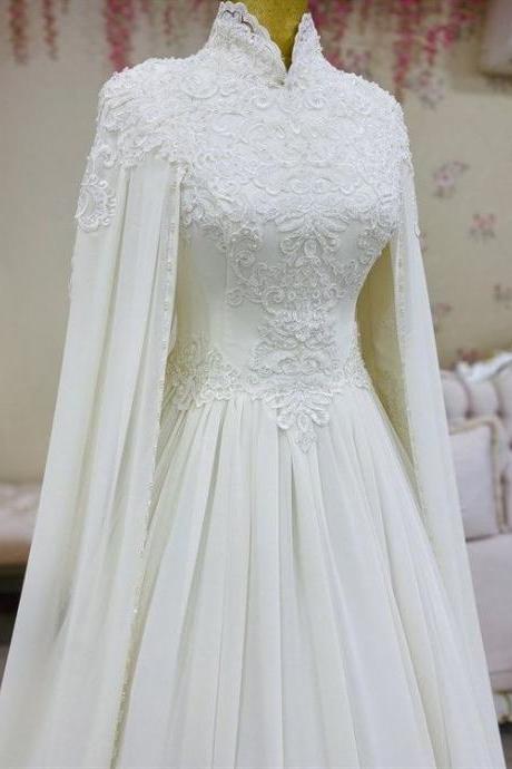 White Arabic Style Women Evening Dress, Prom Dress M1922
