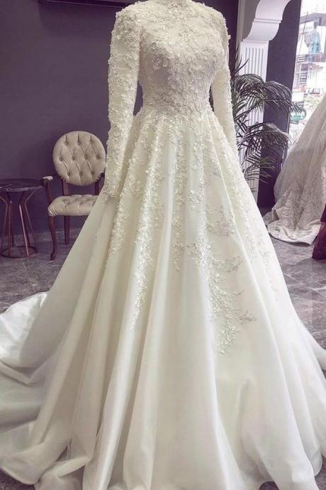 A-line Prom Dress Evening Dress Wedding Dress Long M1936