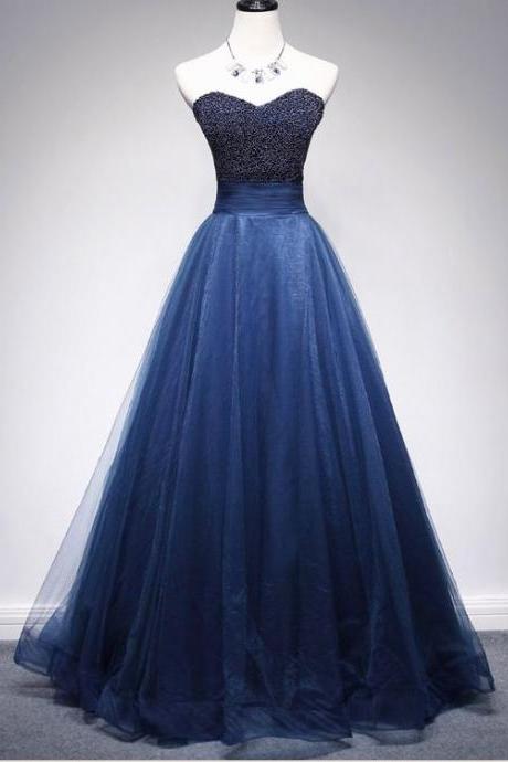 Beading Prom Dresses A Line Sweetheart Long Prom Dress Sexy Evening Dress M1946