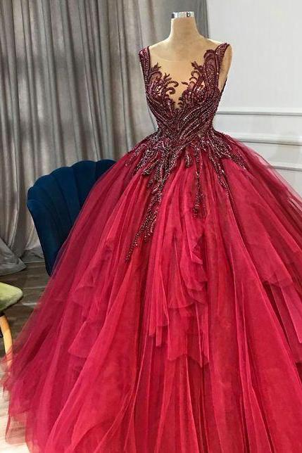 Red Evening Dresses - Special Occasion Formal Wear Designs M1974