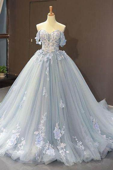 A Line Long Ball Gown Prom Dress M2015