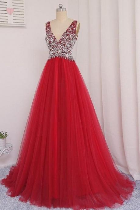 V Neckline Prom Robe Tull Jupe 2021 Evening Gown Graduation Party M2069
