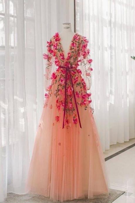 Flower Dress Party Dress Evening Dress Ball Gown Prom Dress M2077