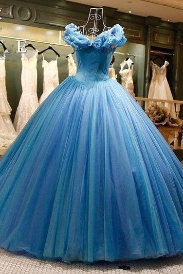 Modest Quinceanera Dress,blue Ball Gown,a Line Prom Dress,fashion Prom Dress,sexy Party Dress, Style Evening Dress M2200