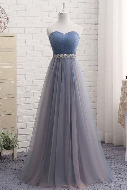 Sweetheart Tulle Beading Prom Dress, Long Prom Dress, Tea-length Prom Dress, Short Prom Dress, Bridesmaid Dresses M2383