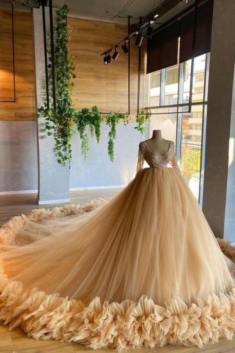 Modest Ball Gowns Wedding Dresses Evening Prom Gown M2476