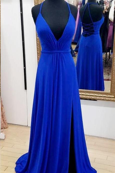 Prom Dresses, Floor-length Prom Dresses, Sexy Prom Dresses, Blue Prom Dresses M2511