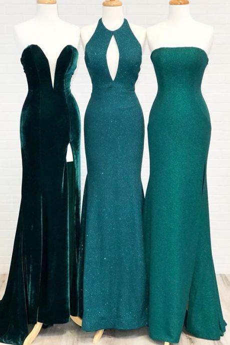 Mermaid Green Long Prom/evening Dress With Split Front M2514