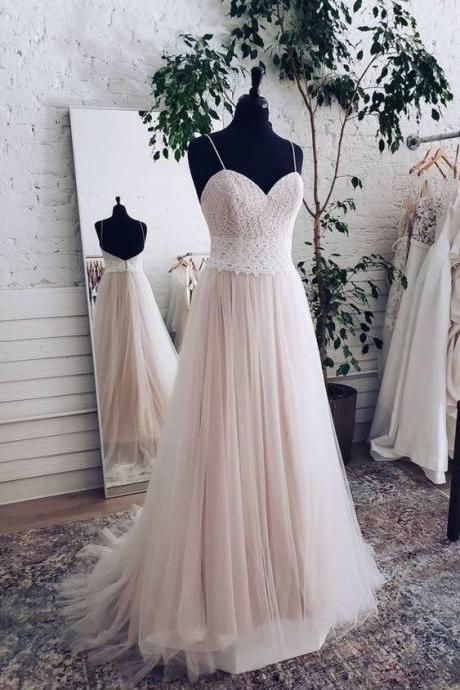 Unique Long Lace Tulle A Line Sweetheart Women Prom Dress Long Dress M2515