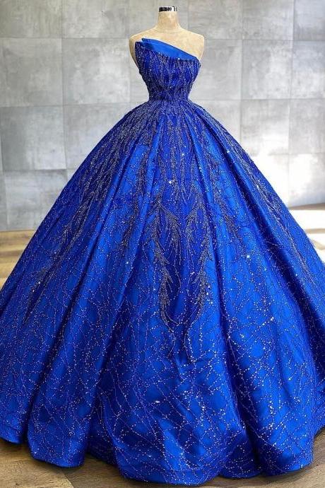 Blue Prom Dresses, Long Prom Dresses, Evening Dresses M2741