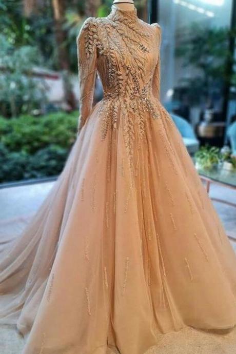 Prom Dresses Putty , Wedding Party Gowns .long Prom Gowns M2749