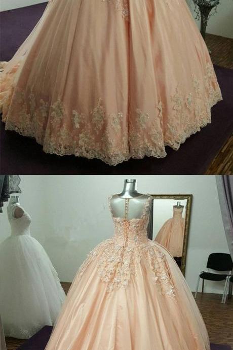 Modest Illusion Neckline Tulle And Satin Ball Gowns Wedding Dresses Lace Embroidery M2772