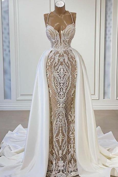 Lace Wedding Gown Long Prom/evening Dresses M2776