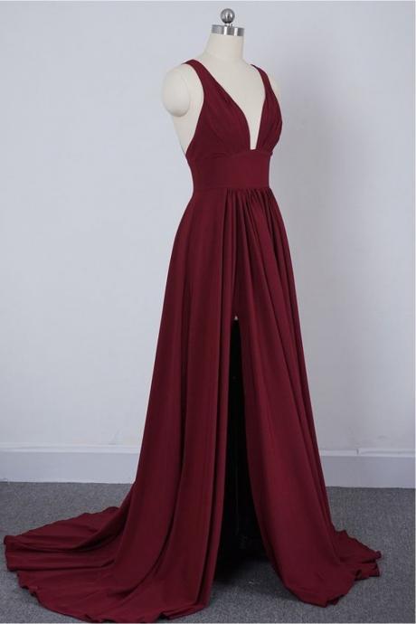 A-line Simple Long Prom Dresses Formal Evening Gowns M2823