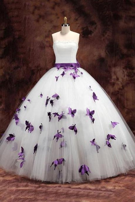Long Tulle Wedding Dress,white Princess Wedding Dress,unique Wedding Dress,pretty Wedding Dress M2865
