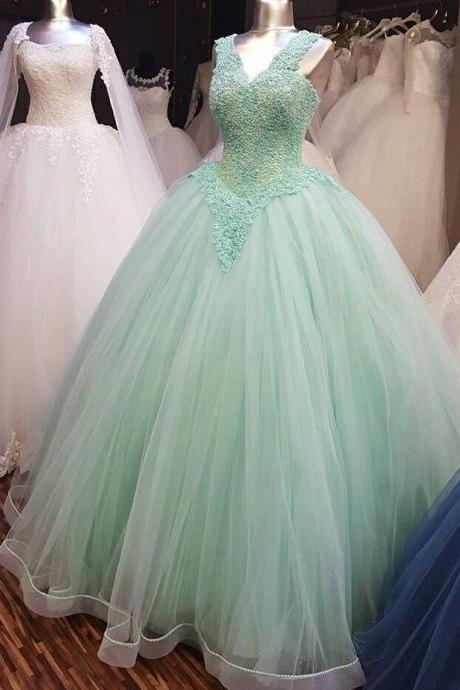 Tulle Lace Long Prom Dress, Lace Evening Dress M2885