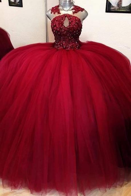 Red Evening Dresses Prom Gown Sweet 16 Party M2934