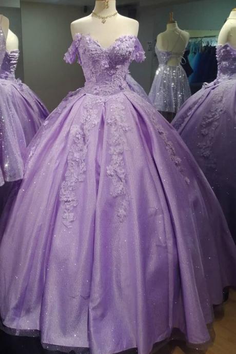 Princess Lilac Off The Shoulder Ball Gown M2993