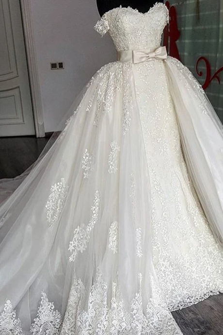 Charming Long White Prom Dress Wedding Dress M3005