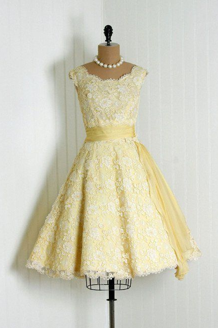 Vintage Homecoming Dresses, Yellow Prom Dress,homecoming Dress, Cute Homecoming Gown, Party Dresses M3012