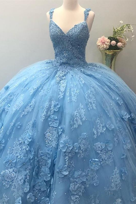 Luxury Crystal Quinceanera Dresses For Special Light Blue Occasion Dresses Ball Gown Sweet 16 Dresses M3017