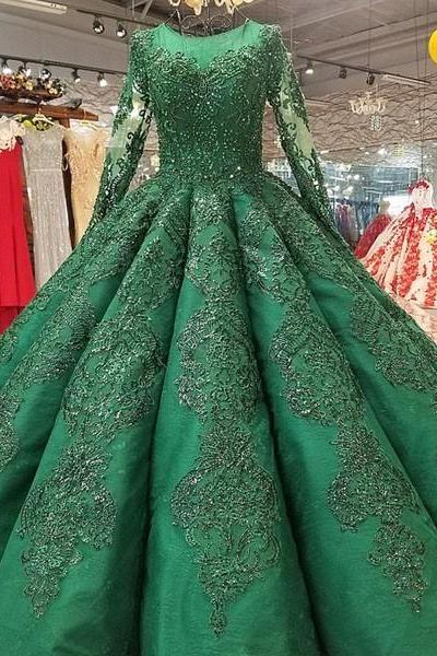 Elegant Prom Dress Sexy Ball Gown Green Prom Dresses M3040