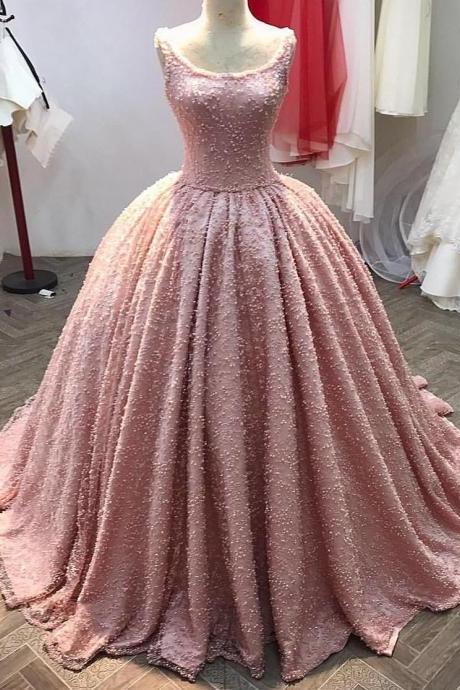 Pink Long Prom Dress Evening Dress M3075