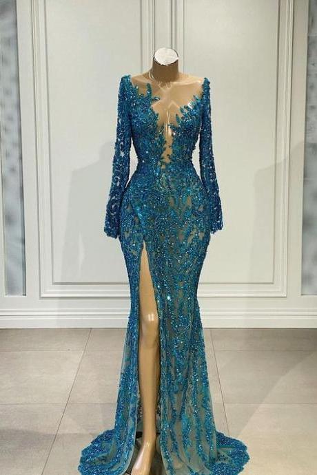 Memaid Long Prom Dress Sexy Evening Gown M3101