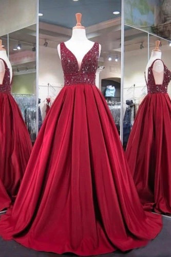 Ball Gowns Prom Dresses, For Pageant Women Prom Dress,wear Sexy V Neck Prom Dress M3128