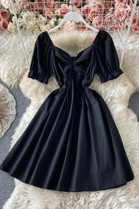 Black A line short dress fashion dress m3199