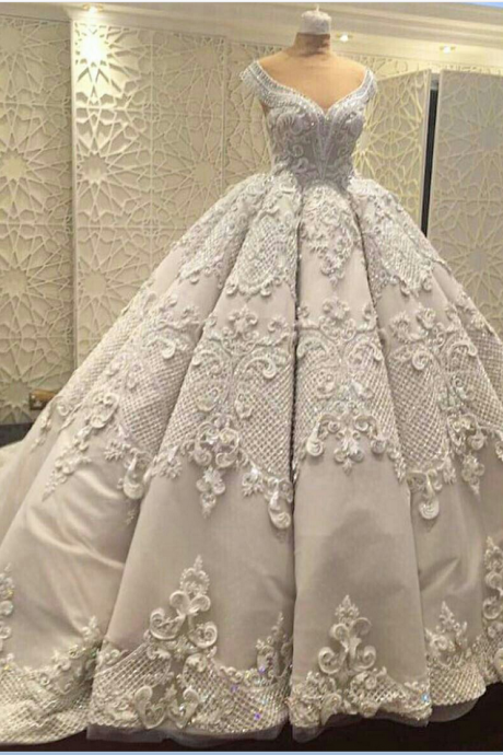 Gorgeous Wedding Ball Gown Prom Dresses,elegant Prom Gowns ,applique Evening Dresses,fashion Prom Dress M3218