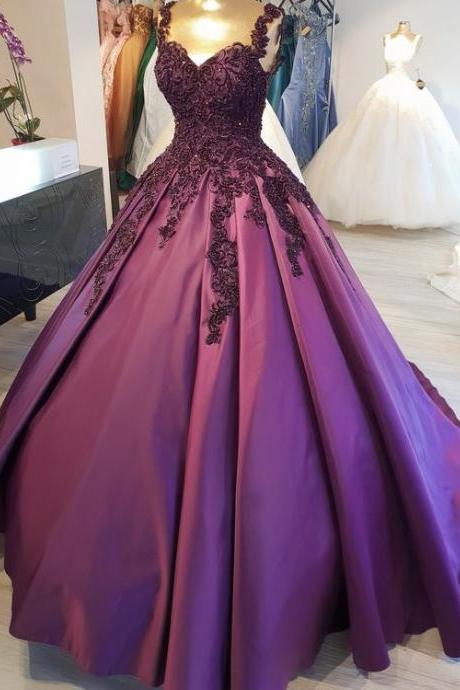 Purple Evening Dress Long Prom Dress M3308