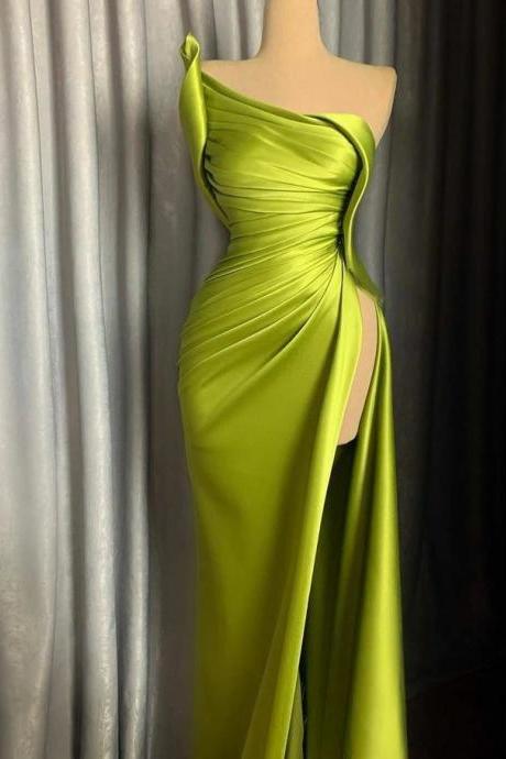 Evening Dress Lemon Green Prom Dresses Evening Gowns M3458
