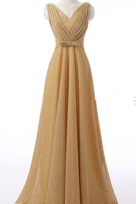 Champagne Color Long Gown Is Party Dress Formal Party Dress M3478
