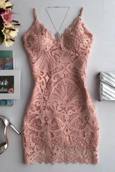 Homecoming Dresses Short Lace Dress M3502